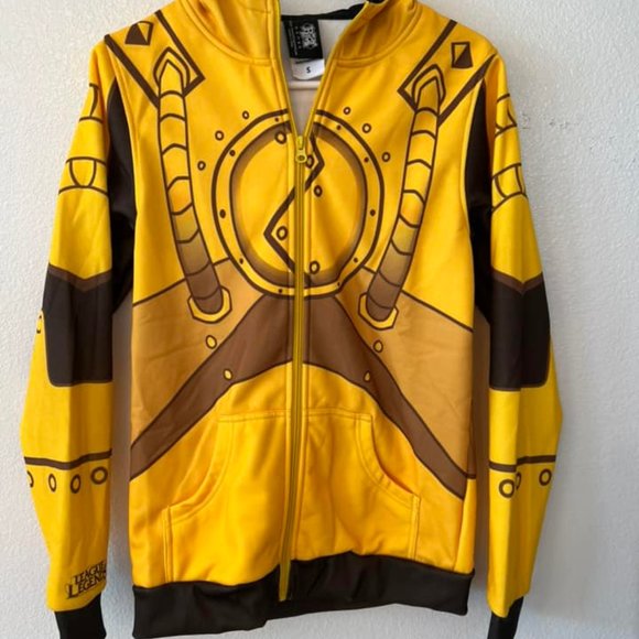 NEW RARE Official Riot League of Legends Blitzcrank Hoodie Jacket Sweatshirt  M - Picture 1 of 7